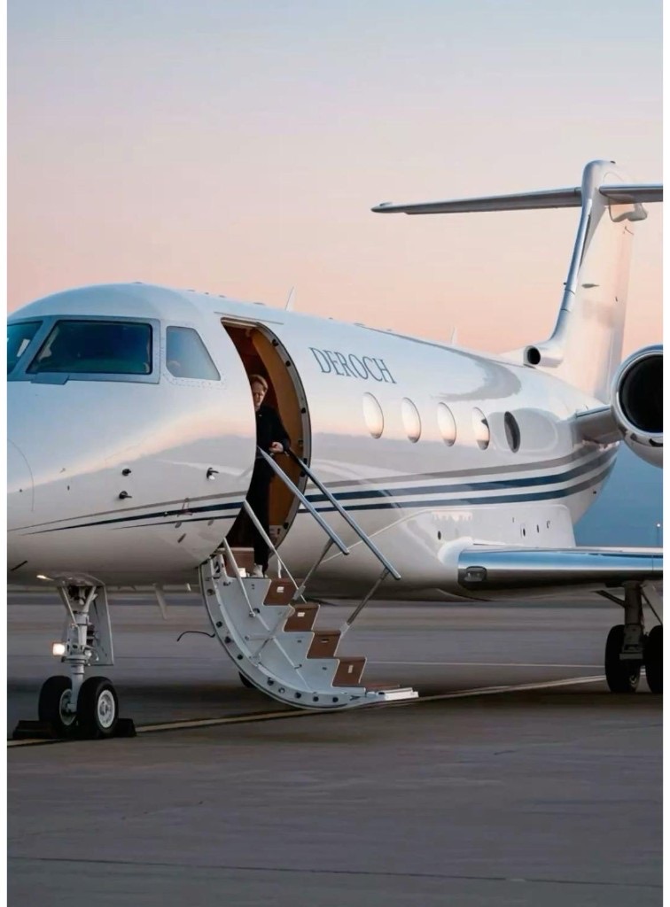 Private jet ready for boarding
